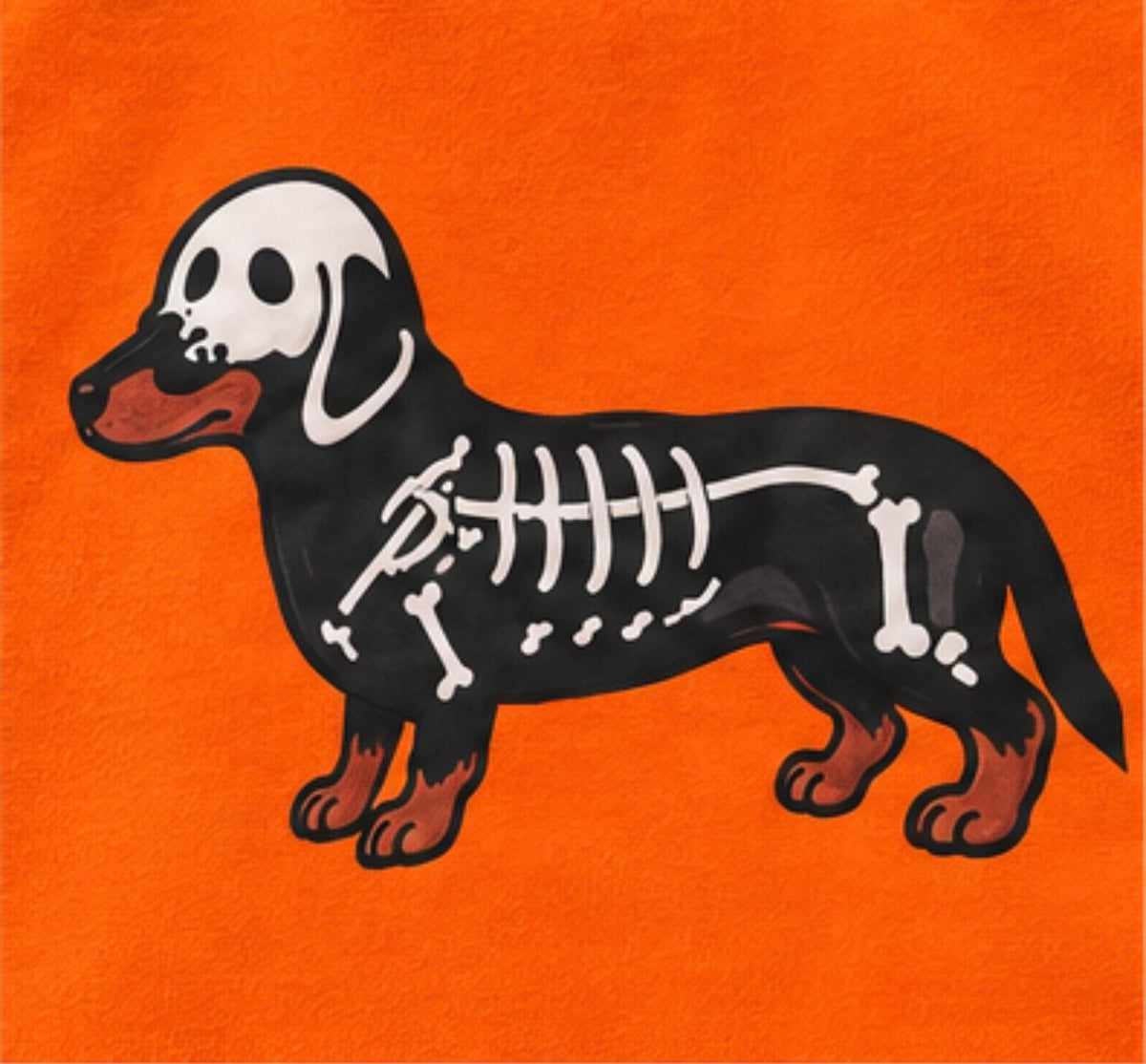 Halloween Skeleton Dachshund Tee