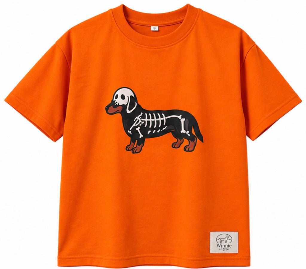 Halloween Skeleton Dachshund Tee