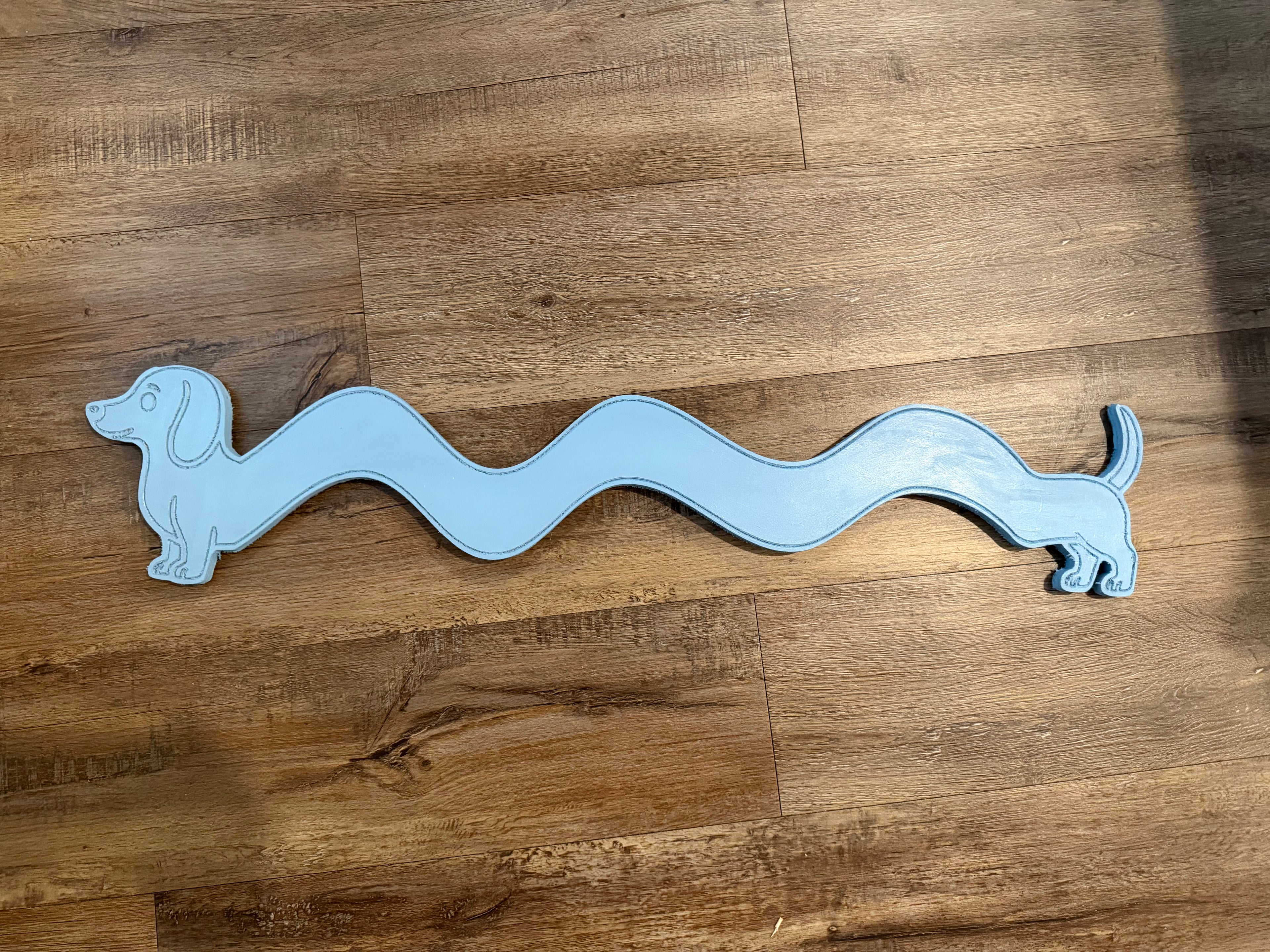 Squiggly weenie hanger for leashes, hat and accessories (two sizes available)