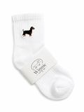 Embroidered Black and Tan Dachshund Socks