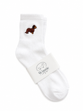 Embroidered Chocolate and Tan Dachshund Sock