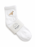 Embroidered Longhair English Cream Dachshund Sock