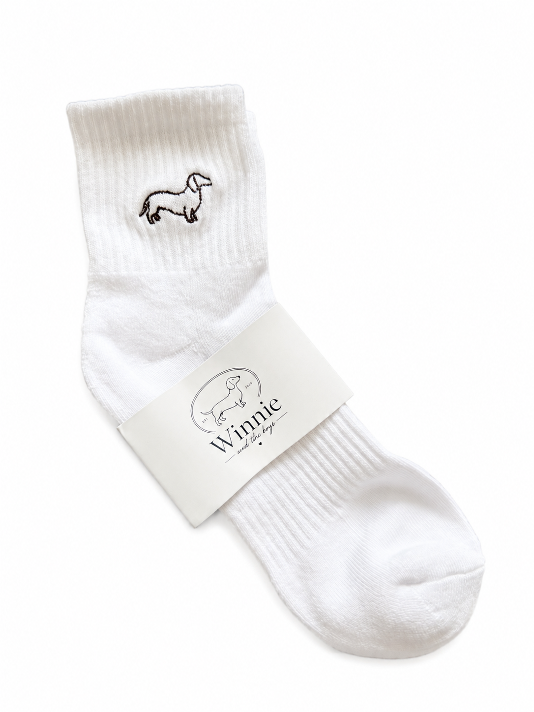 Embroidered Dachshund Silhouette Sock