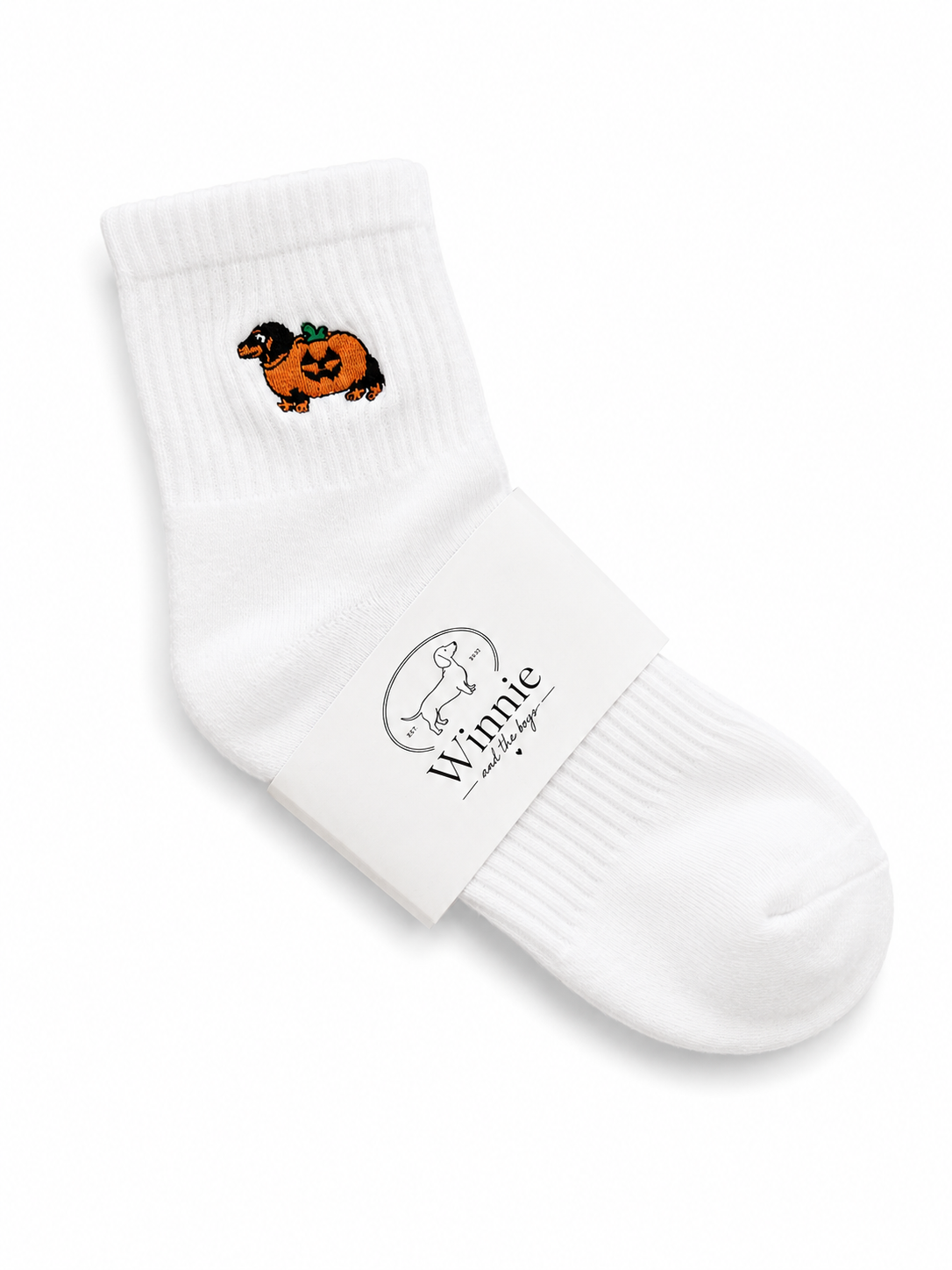 The Halloweenie Pumpkin Sock